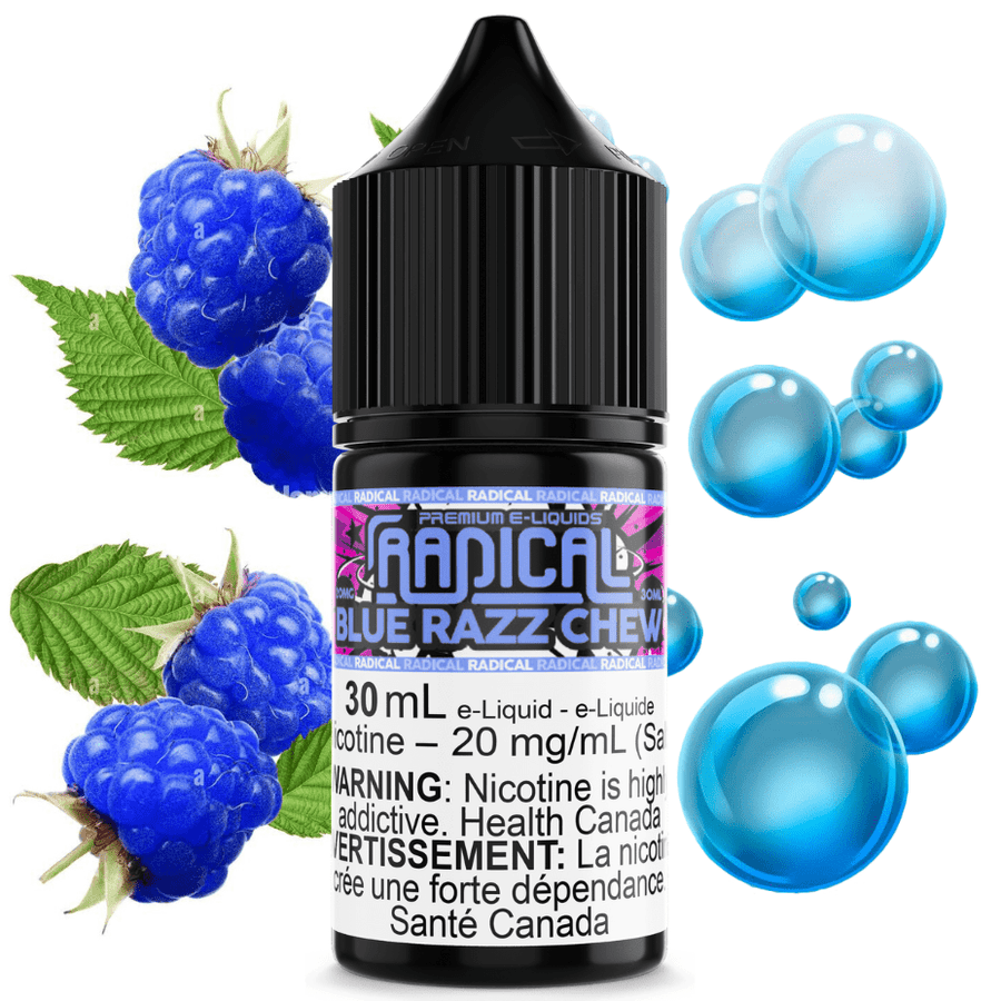Blue Razz Chew Salt Nic by Radical E-liquid 30ml / 12mg Airdrie Vape SuperStore and Bong Shop Alberta Canada