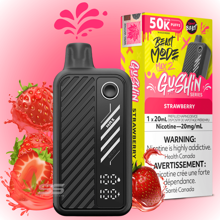 Flavour Beast Max 2 Disposable Vape-Gushin Strawberry Airdrie Vape SuperStore and Bong Shop Alberta Canada