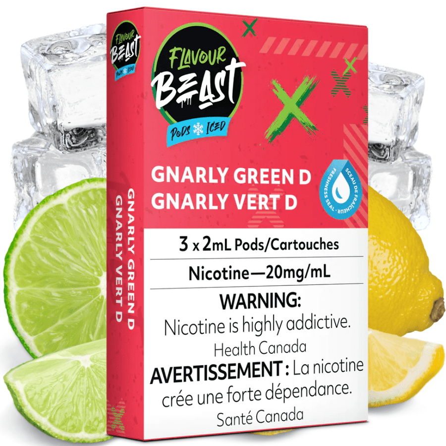 Flavour Beast Pods Gnarly Green D (S-Compatible) 20mg / 3 x 2ml Airdrie Vape SuperStore and Bong Shop Alberta Canada