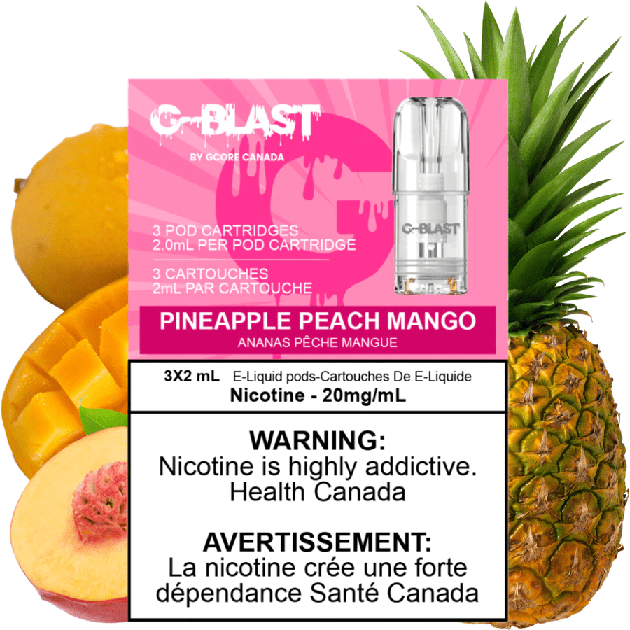 GCore G-Blast Pods Pineapple Peach Mango (STLTH Compatible) 20mg Airdrie Vape SuperStore and Bong Shop Alberta Canada