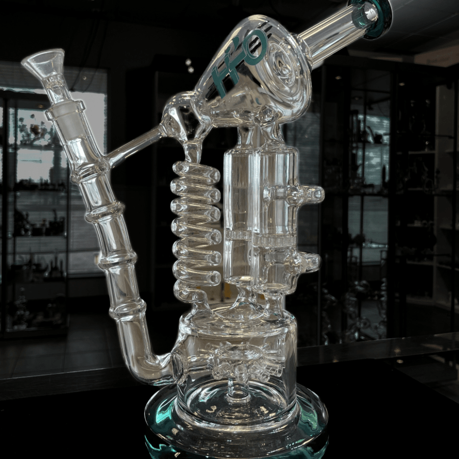 H2O Sprinkler Dab Rig w/ Coil & Dual Perc-12" Teal Airdrie Vape SuperStore and Bong Shop Alberta Canada