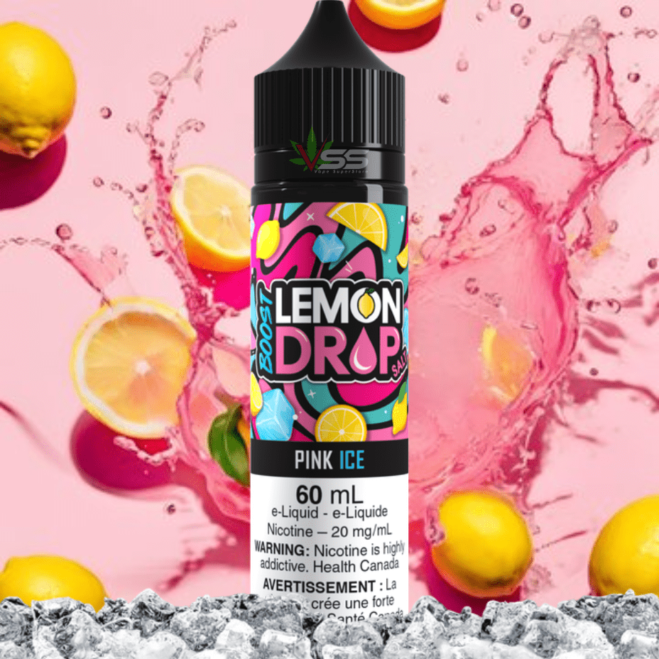 Lemon Drop Boost Salt Nic 60ml-Pink Ice Airdrie Vape SuperStore and Bong Shop Alberta Canada