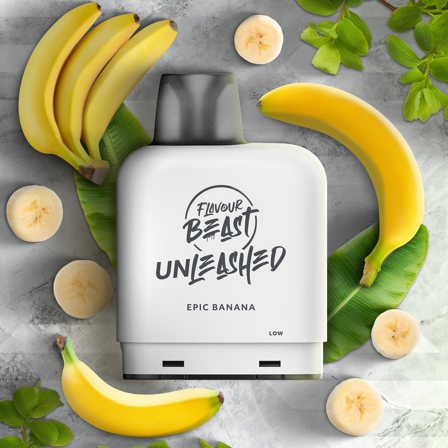 Level X Flavour Beast Unleashed Pod-Epic Banana 20mg / 7000 Puffs Airdrie Vape SuperStore and Bong Shop Alberta Canada
