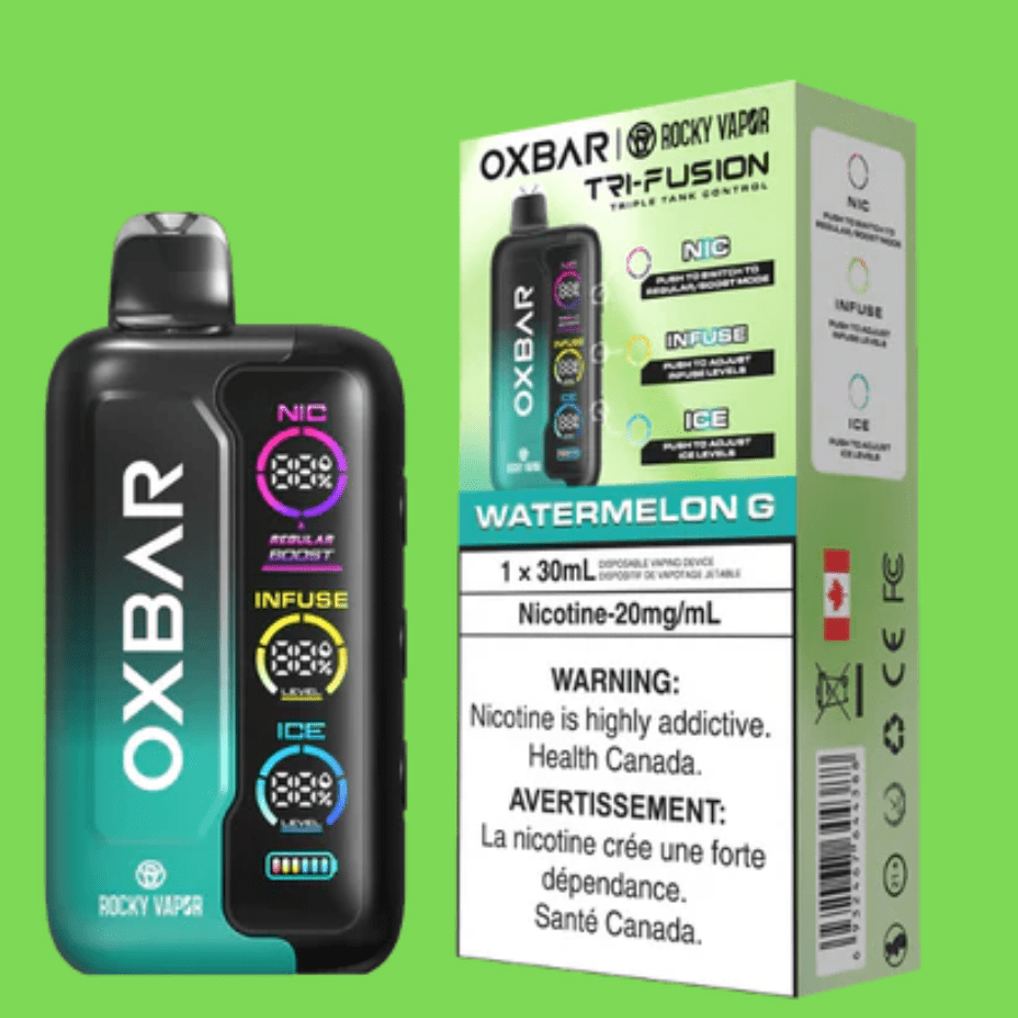 Oxbar Tri-Fusion 45k Disposable Vape-Watermelon G 45000 Puffs / 20mg Airdrie Vape SuperStore and Bong Shop Alberta Canada