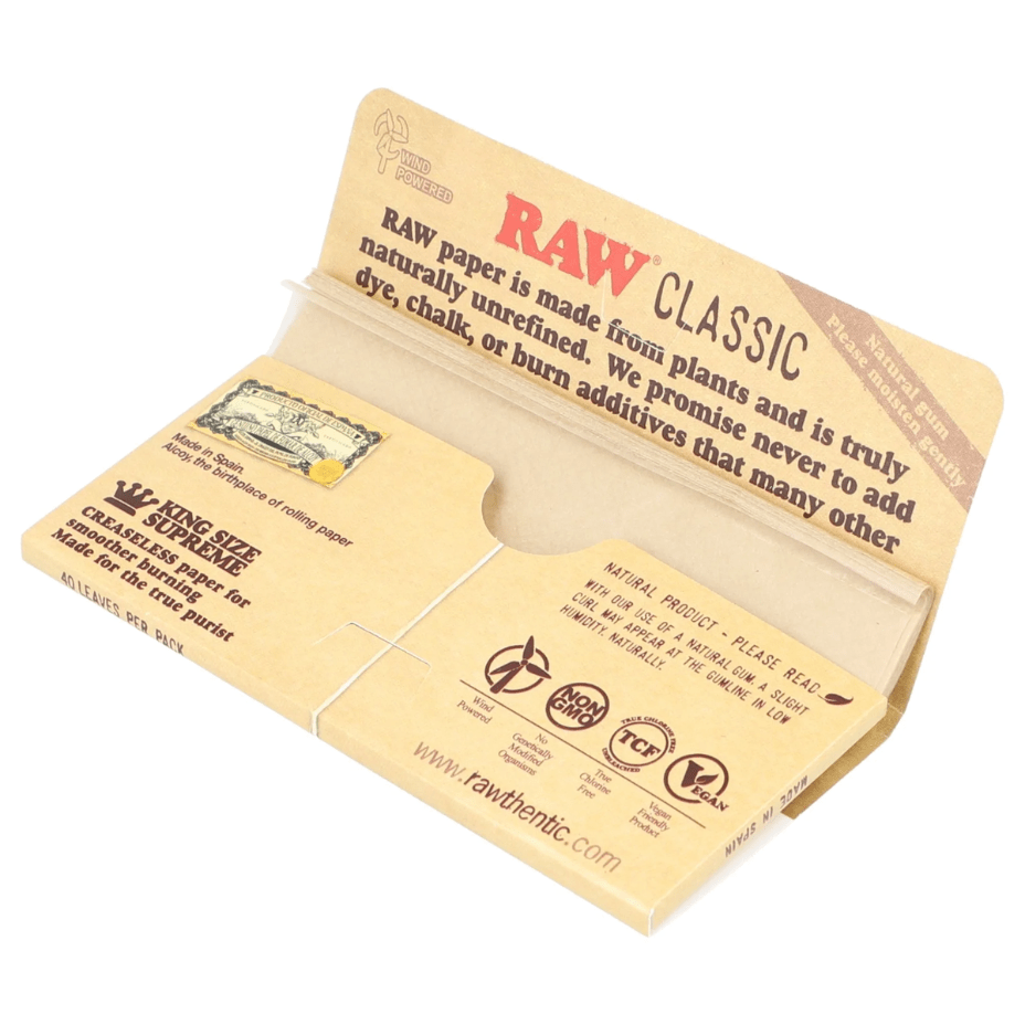 Raw Classic King Size Supreme Rolling Papers Airdrie Vape SuperStore and Bong Shop Alberta Canada