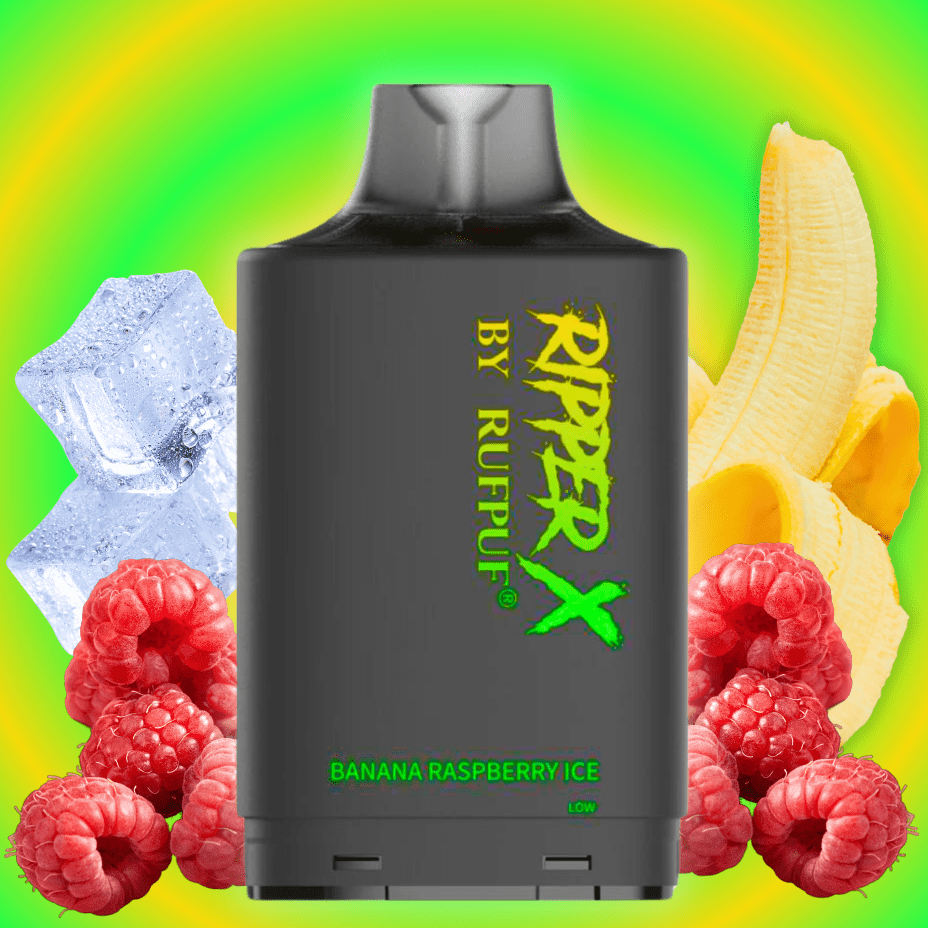 RufPuf Ripper X 20K - Banana Raspberry Ice 20mg / 20000 Puffs Airdrie Vape SuperStore and Bong Shop Alberta Canada