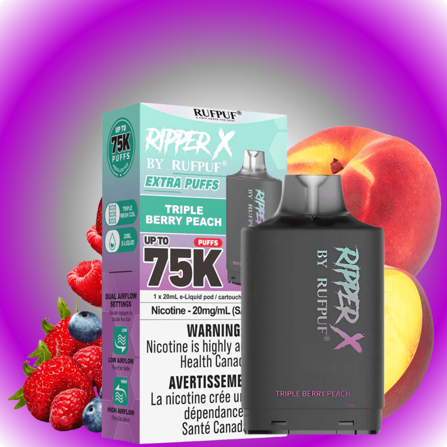 Rufpuf Ripper X 75K Turbo Pod-Triple Berry Peach Airdrie Vape SuperStore and Bong Shop Alberta Canada
