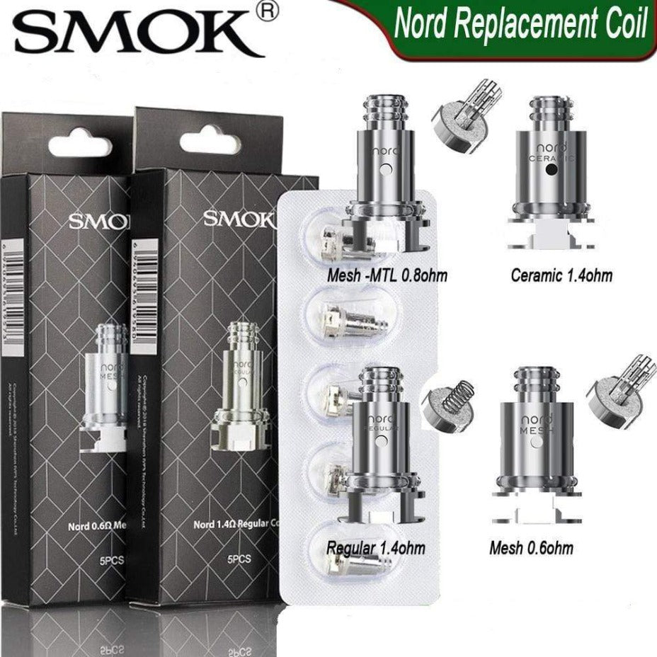 Smok Nord Replacement Coils Dual Ceramic 0.8 5/pkg Airdrie Vape SuperStore and Bong Shop Alberta Canada