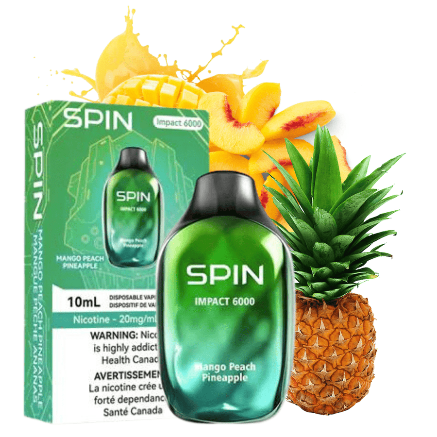 SPIN Impact 6000 Disposable Vape-Mango Peach Pineapple 20mg / 6000 Puffs Airdrie Vape SuperStore and Bong Shop Alberta Canada