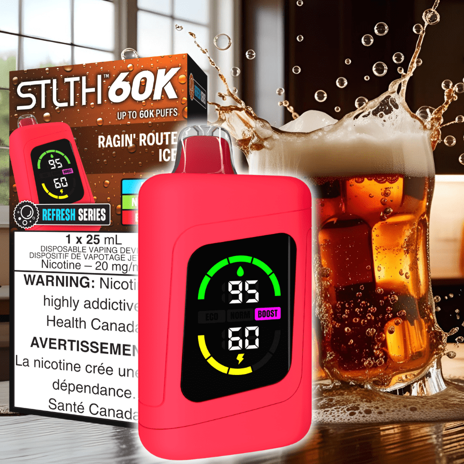 STLTH 60K Disposable Vape REFRESH-Ragin' Route Ice 20mg / 60000 Puffs Airdrie Vape SuperStore and Bong Shop Alberta Canada