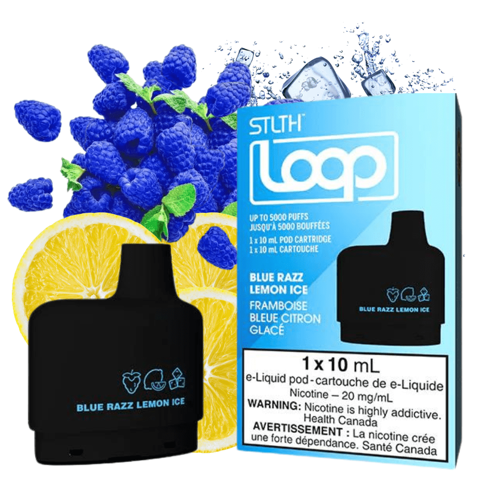 STLTH Loop Pods-Blue Razz Lemon Ice 20mg / 5000Puffs Airdrie Vape SuperStore and Bong Shop Alberta Canada