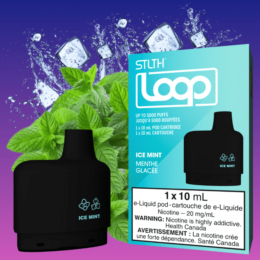 STLTH Loop Pods-Ice Mint 20mg / 5000Puffs Airdrie Vape SuperStore and Bong Shop Alberta Canada