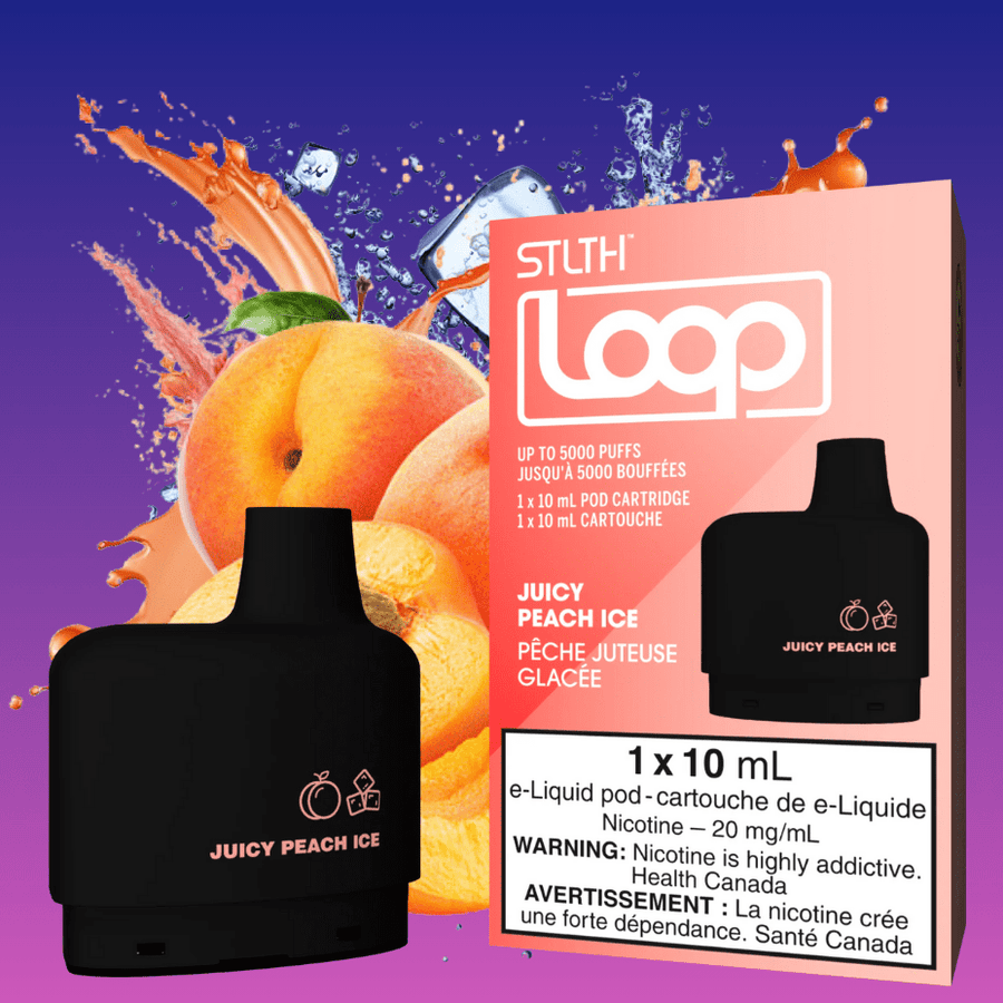 STLTH Loop Pods-Juicy Peach Ice 20mg / 5000Puffs Airdrie Vape SuperStore and Bong Shop Alberta Canada
