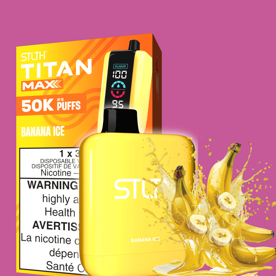 STLTH Titan Max 50k Disposable Vape-Banana Ice 50000 Puffs Airdrie Vape SuperStore and Bong Shop Alberta Canada