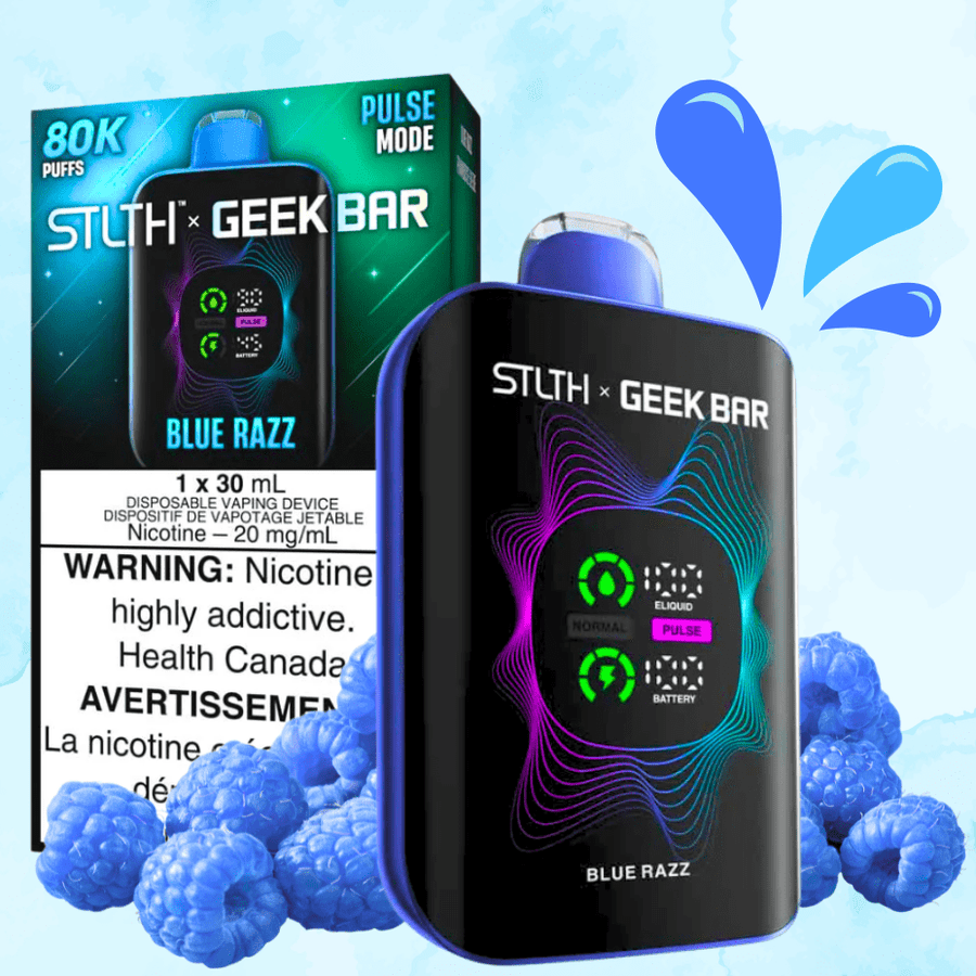 STLTH x Geek Bar 80K Disposable Vape-Blue Razz 20mg / 80000 Puffs Airdrie Vape SuperStore and Bong Shop Alberta Canada