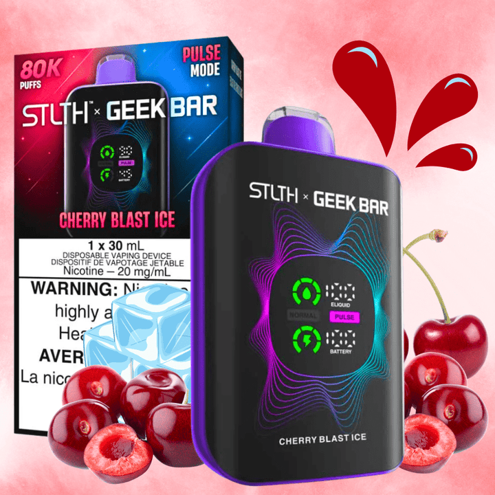 STLTH x Geek Bar 80K Disposable Vape-Cherry Blast Ice 20mg / 80000 Puffs Airdrie Vape SuperStore and Bong Shop Alberta Canada