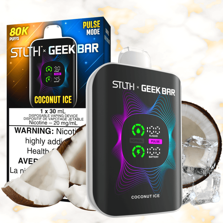 STLTH x Geek Bar 80K Disposable Vape-Coconut Ice 20mg / 80000 Puffs Airdrie Vape SuperStore and Bong Shop Alberta Canada