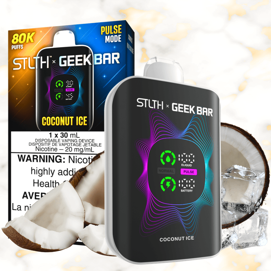 STLTH x Geek Bar 80K Disposable Vape-Coconut Ice 20mg / 80000 Puffs Airdrie Vape SuperStore and Bong Shop Alberta Canada