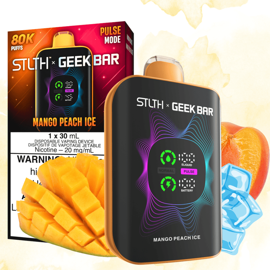 STLTH x Geek Bar 80K Disposable Vape-Mango Peach Ice 20mg / 80000 Puffs Airdrie Vape SuperStore and Bong Shop Alberta Canada
