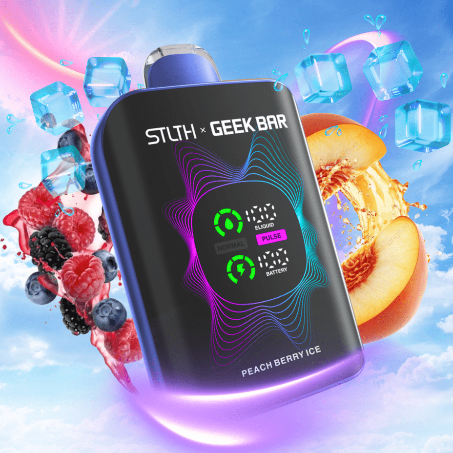 STLTH x Geek Bar 80K Disposable Vape-Peach Berry Ice 20mg / 80000 Puffs Airdrie Vape SuperStore and Bong Shop Alberta Canada