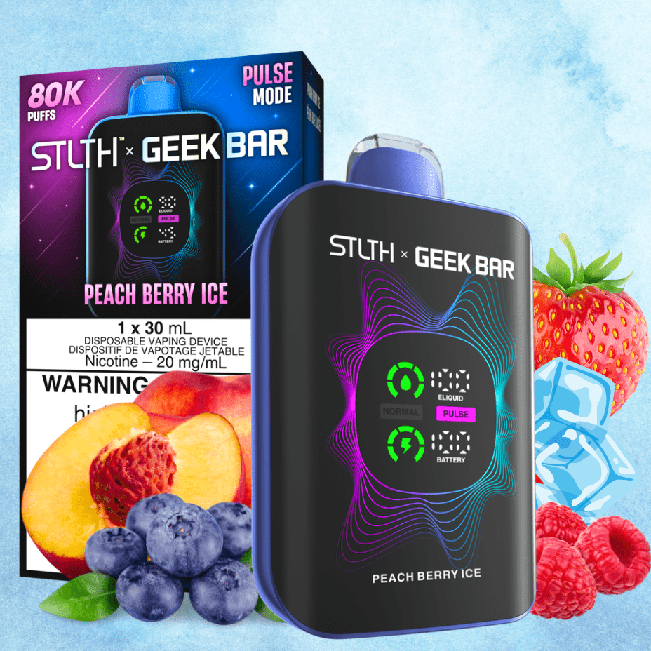 STLTH x Geek Bar 80K Disposable Vape-Peach Berry Ice 20mg / 80000 Puffs Airdrie Vape SuperStore and Bong Shop Alberta Canada