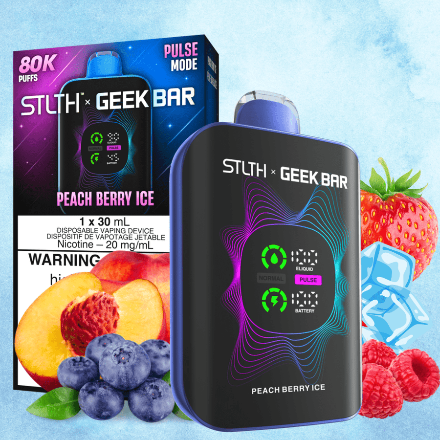 STLTH x Geek Bar 80K Disposable Vape-Peach Berry Ice 20mg / 80000 Puffs Airdrie Vape SuperStore and Bong Shop Alberta Canada