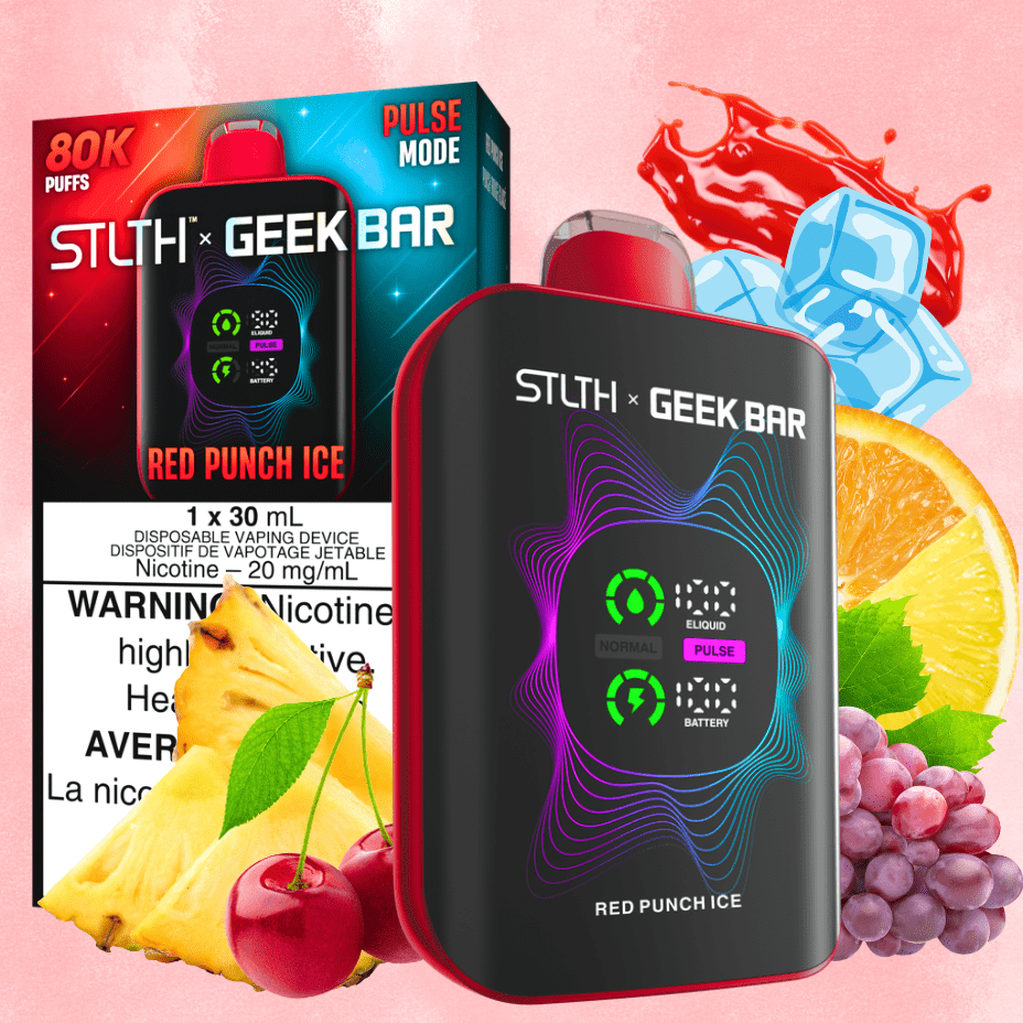 STLTH x Geek Bar 80K Disposable Vape-Red Punch Ice 20mg / 80000 Puffs Airdrie Vape SuperStore and Bong Shop Alberta Canada