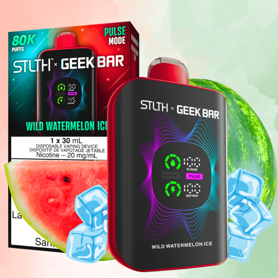 STLTH x Geek Bar 80K Disposable Vape-Wild Watermelon Ice 20mg / 80000 Puffs Airdrie Vape SuperStore and Bong Shop Alberta Canada