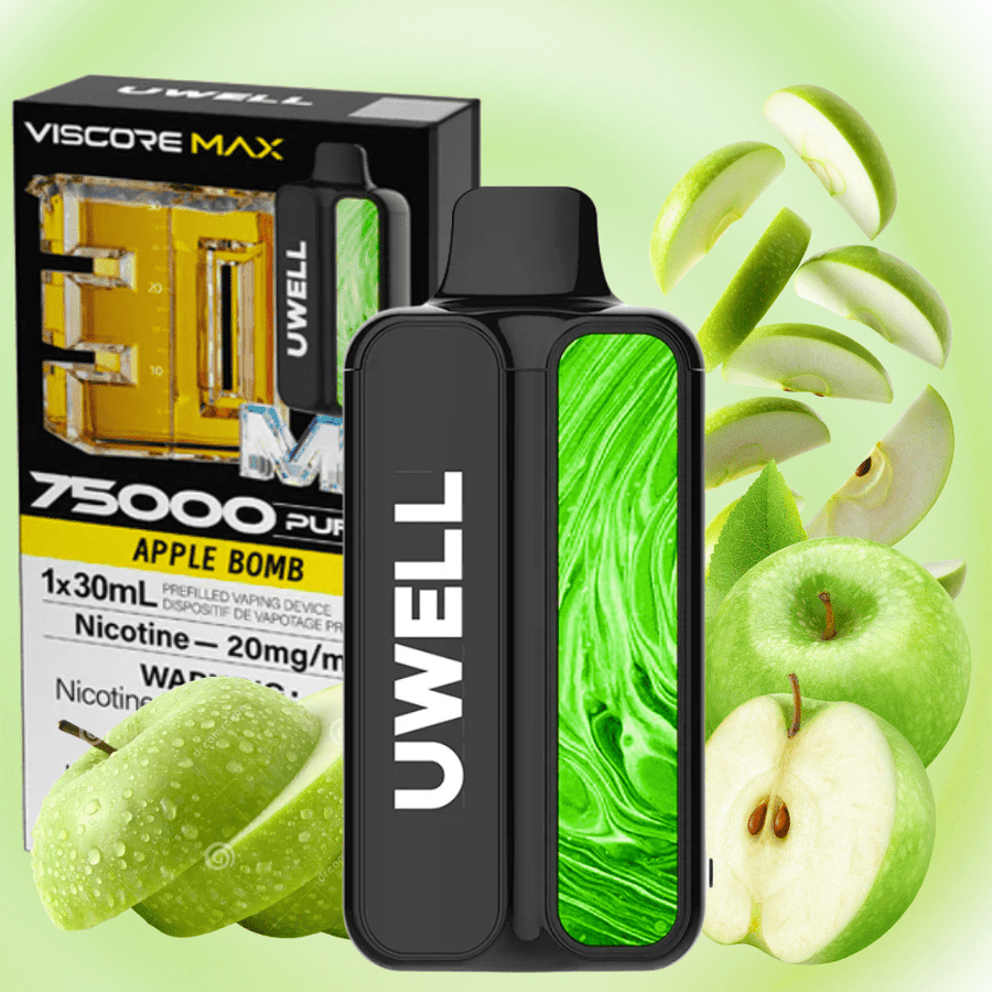UWELL Viscore Max 75K Disposable Vape - Apple Bomb 20mg / 75000 Puffs Airdrie Vape SuperStore and Bong Shop Alberta Canada