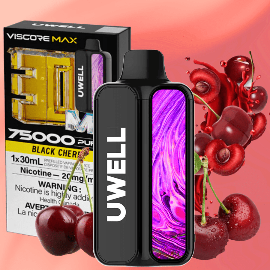 UWELL Viscore Max 75K Disposable Vape - Black Cherry 20mg / 75000 Puffs Airdrie Vape SuperStore and Bong Shop Alberta Canada