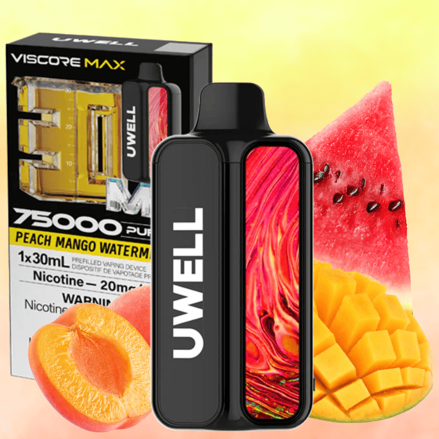 UWELL Viscore Max 75K Disposable Vape - Peach Mango Watermelon 20mg / 75000 Puffs Airdrie Vape SuperStore and Bong Shop Alberta Canada