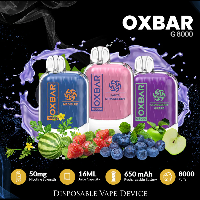 Oxbar G8000 disposable vape in Alberta at Vape Superstore Airdrie