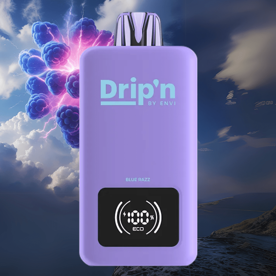 Drip'n by Envi 70K Disposable Vape - Blue Razz 20mg Salt Nicotine / pre-filled 26mL E-Liquid Airdrie Vape SuperStore and Bong Shop Alberta Canada
