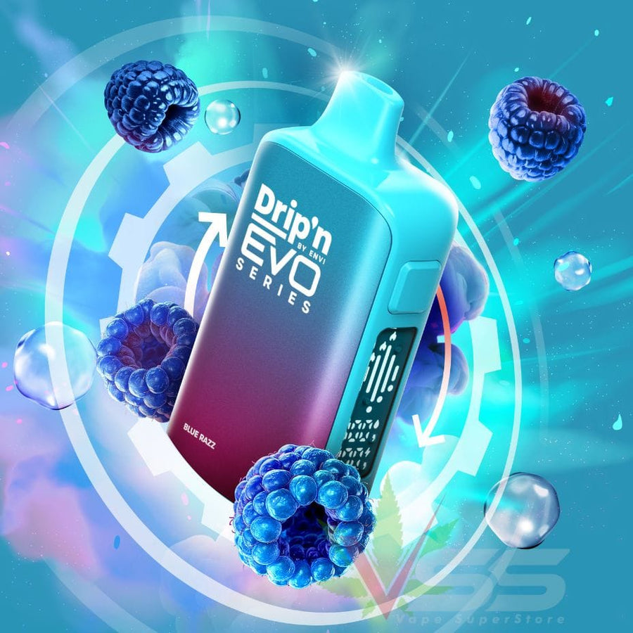 Drip'n by Envi Evo 63K Disposable Vape - Blue Razz at Airdrie Vape SuperStore and Bong Shop in Alberta Canada