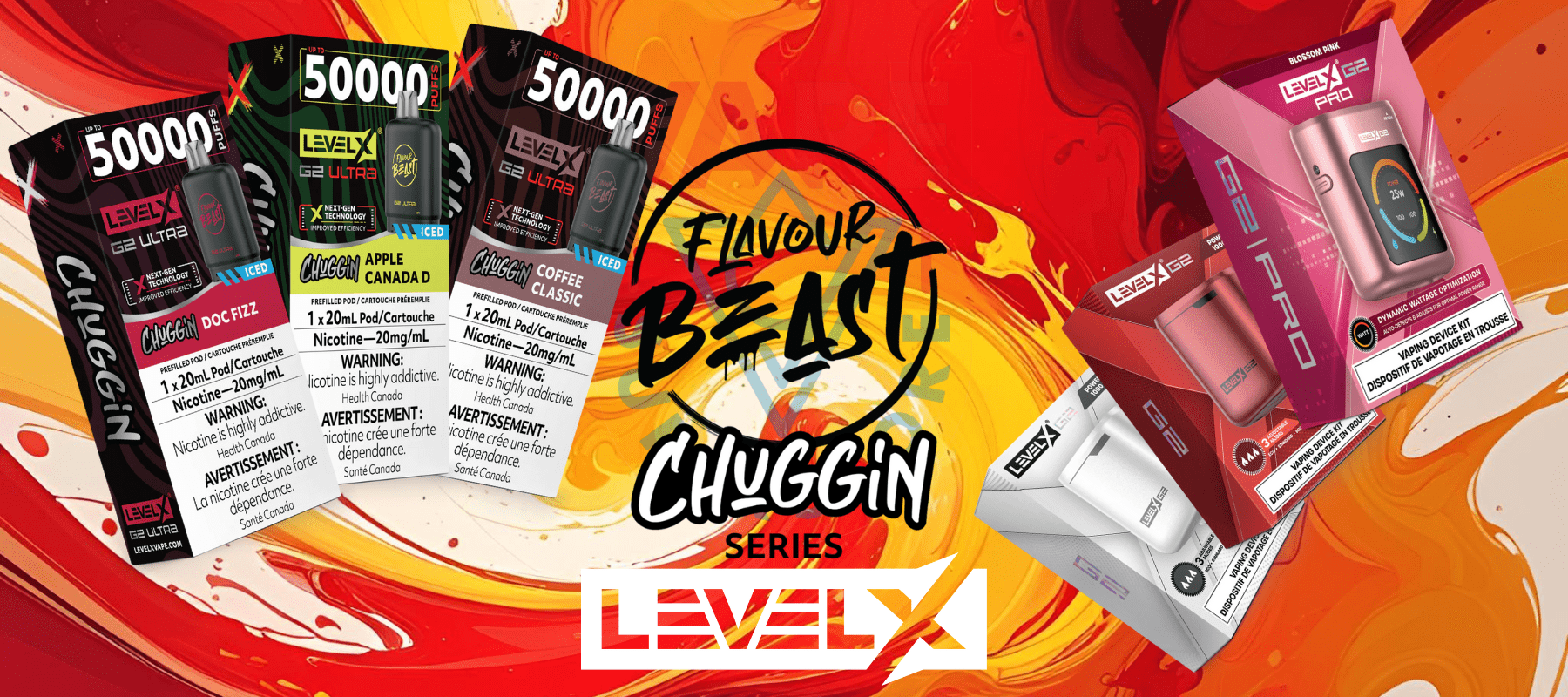 Flavour Beast Level X G2 Ultra Banner Airdrie Vape SuperStore in Alberta Canada