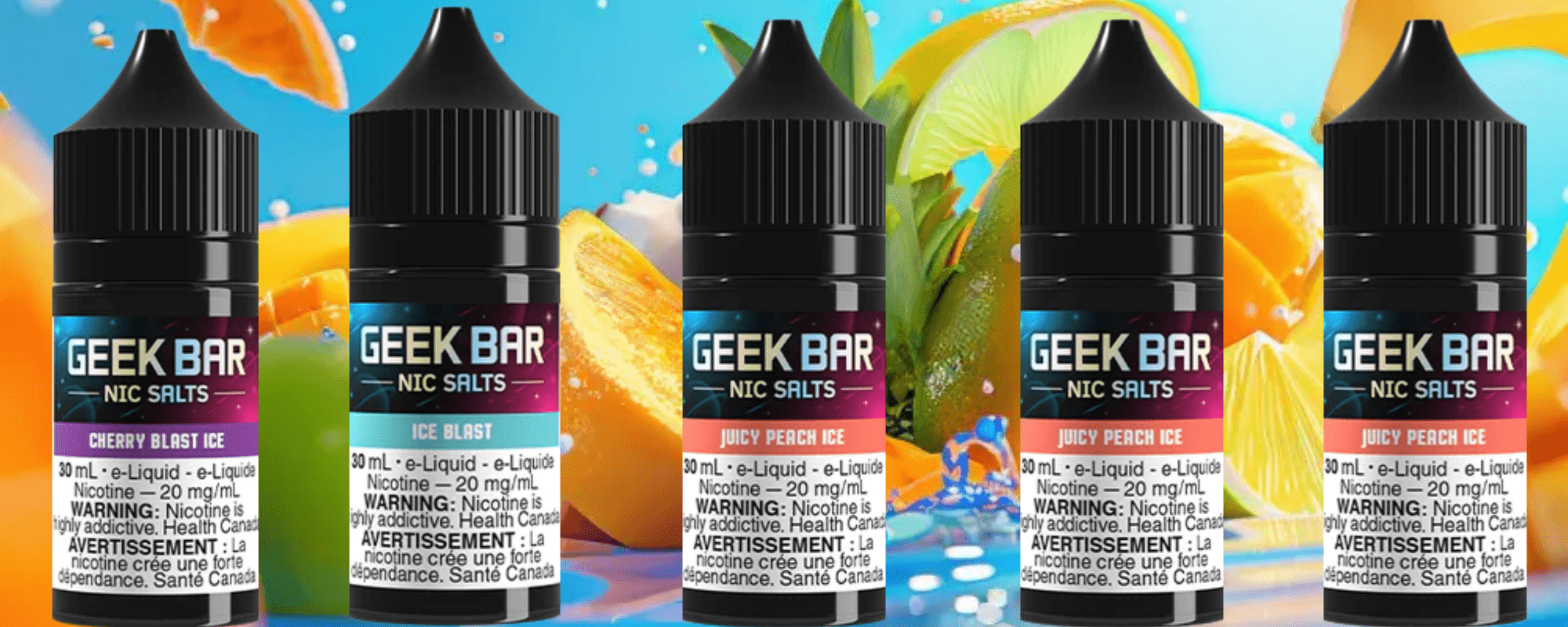 Geek Bar 30mL Salt Nic Banner at Airdrie Vape SuperStore and Bong Shop in Alberta Canada