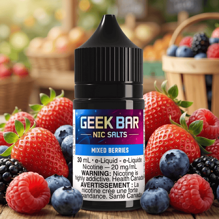 Geek Bar Nic Salt-Mixed Berries 30mL of  20mg Salt Nic Airdrie Vape SuperStore and Bong Shop Alberta Canada 2