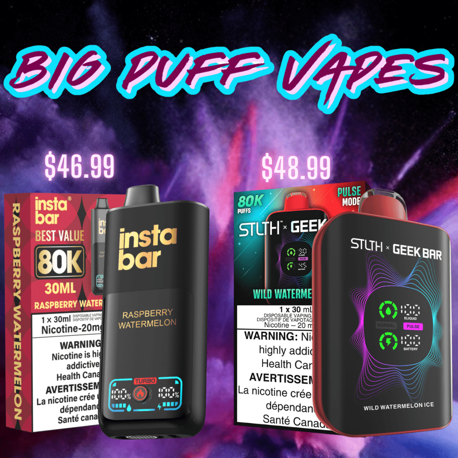 Mobile Big Puff Disposable Vape Banner Airdrie Vape SuperStore and Bong Shop