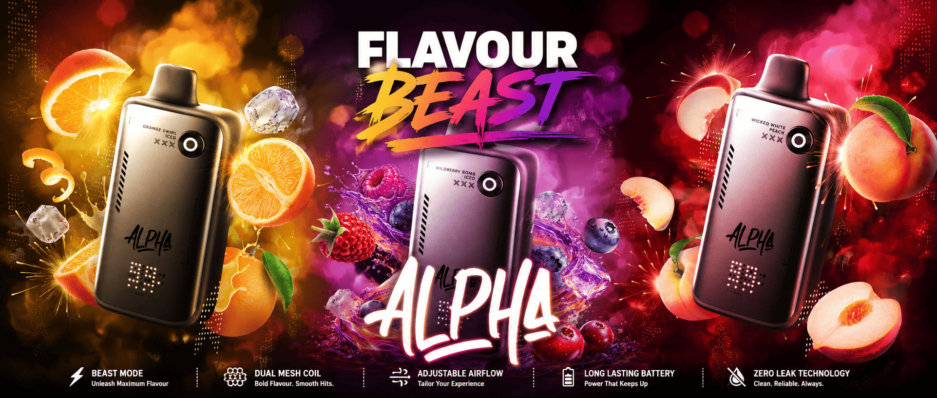New Flavours - Flavour Beast Alpha 80K Banner Airdrie Vape SuperStore and Bong Shop in Alberta Canada