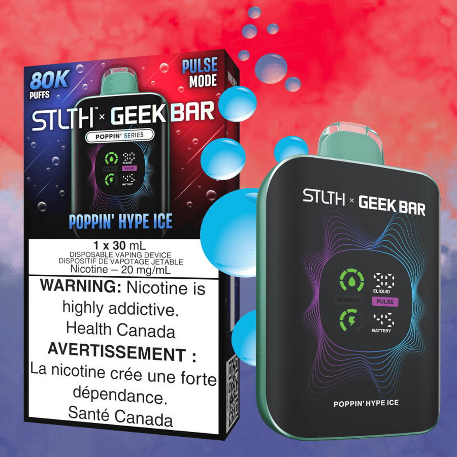 STLTH x Geek Bar 80K Disposable Vape Poppin' Hype Ice Airdrie Vape SuperStore and Bong Shop Alberta Canada