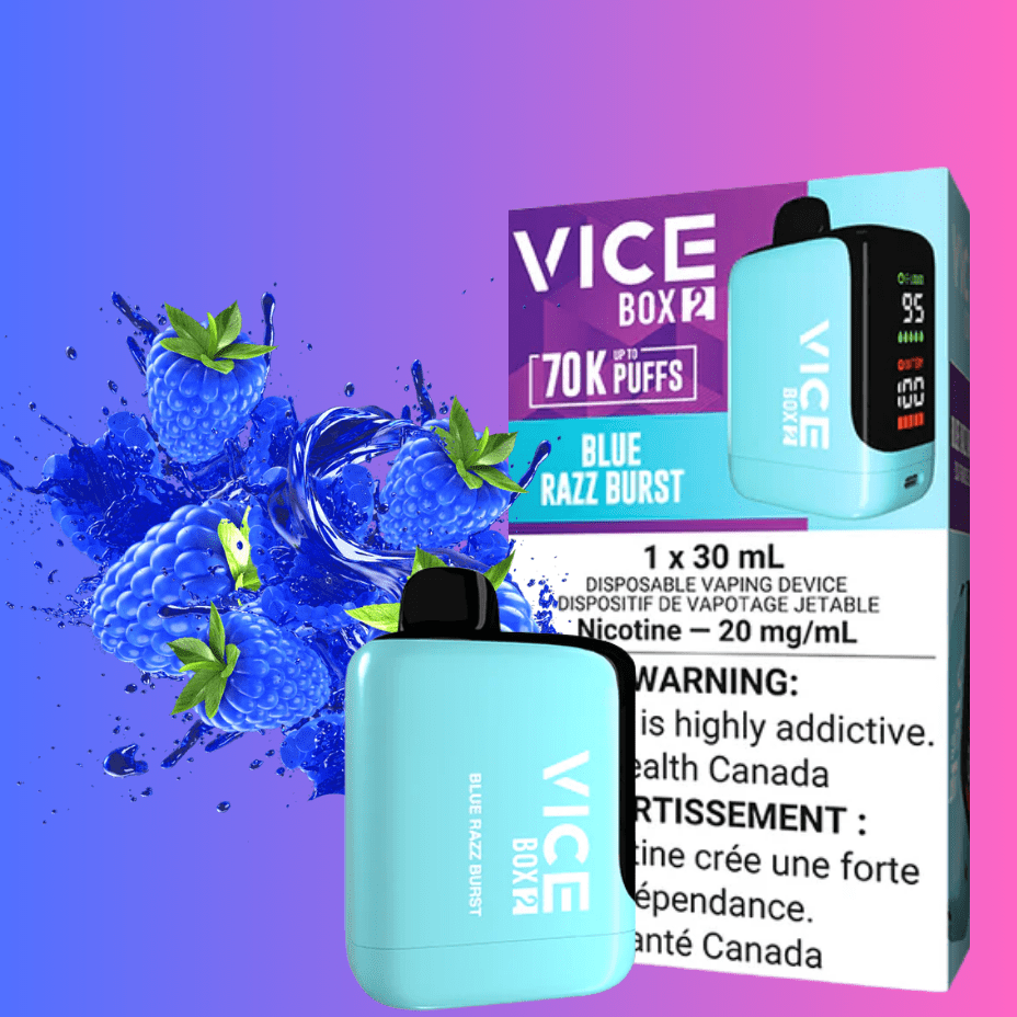Vice Box 2 70K Disposable Vape-Blue Razz Burst Airdrie Vape SuperStore and Bong Shop Alberta Canada
