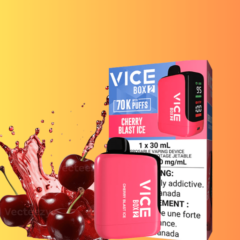 Vice Box 2 70k Disposable Vape - Cherry Blast Ice 20mg Salt Nicotine / 70000 Puffs at Airdrie Vape SuperStore and Bong Shop Alberta Canada