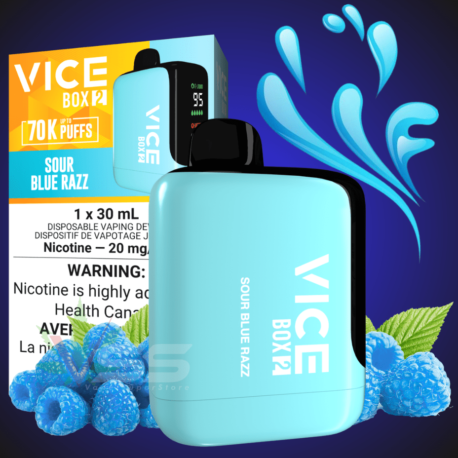 Vice Box 2 70k Disposable Vape - Sour Blue Razz 20mg / 70000 Airdrie Vape SuperStore and Bong Shop Alberta Canada