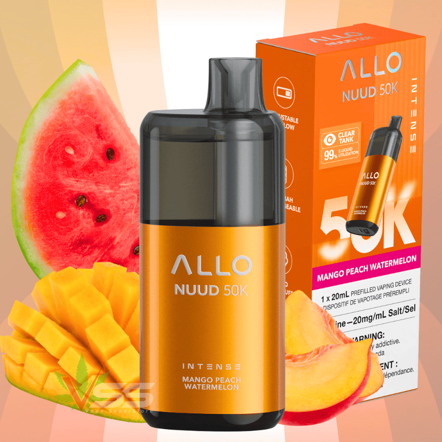ALLO Nuud 50K Disposable Vape - Mango Peach Watermelon Airdrie Vape SuperStore and Bong Shop Alberta Canada