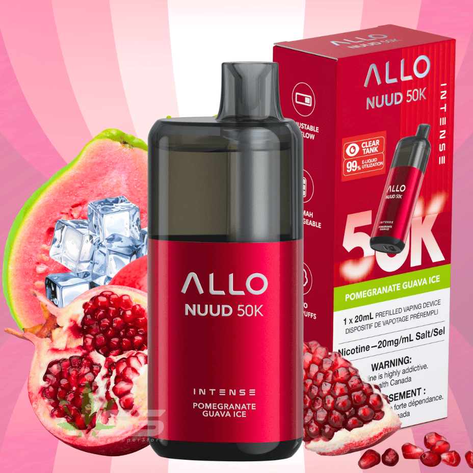ALLO Nuud 50K Disposable Vape - Pomegranate Guava Ice Airdrie Vape SuperStore and Bong Shop Alberta Canada