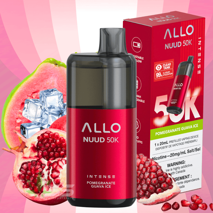 ALLO Nuud 50K Disposable Vape - Pomegranate Guava Ice Airdrie Vape SuperStore and Bong Shop Alberta Canada