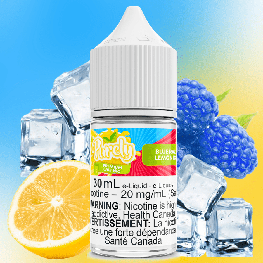 Blue Razz Lemon Ice Salt Nic by Purely E-Liquid Airdrie Vape SuperStore and Bong Shop Alberta Canada