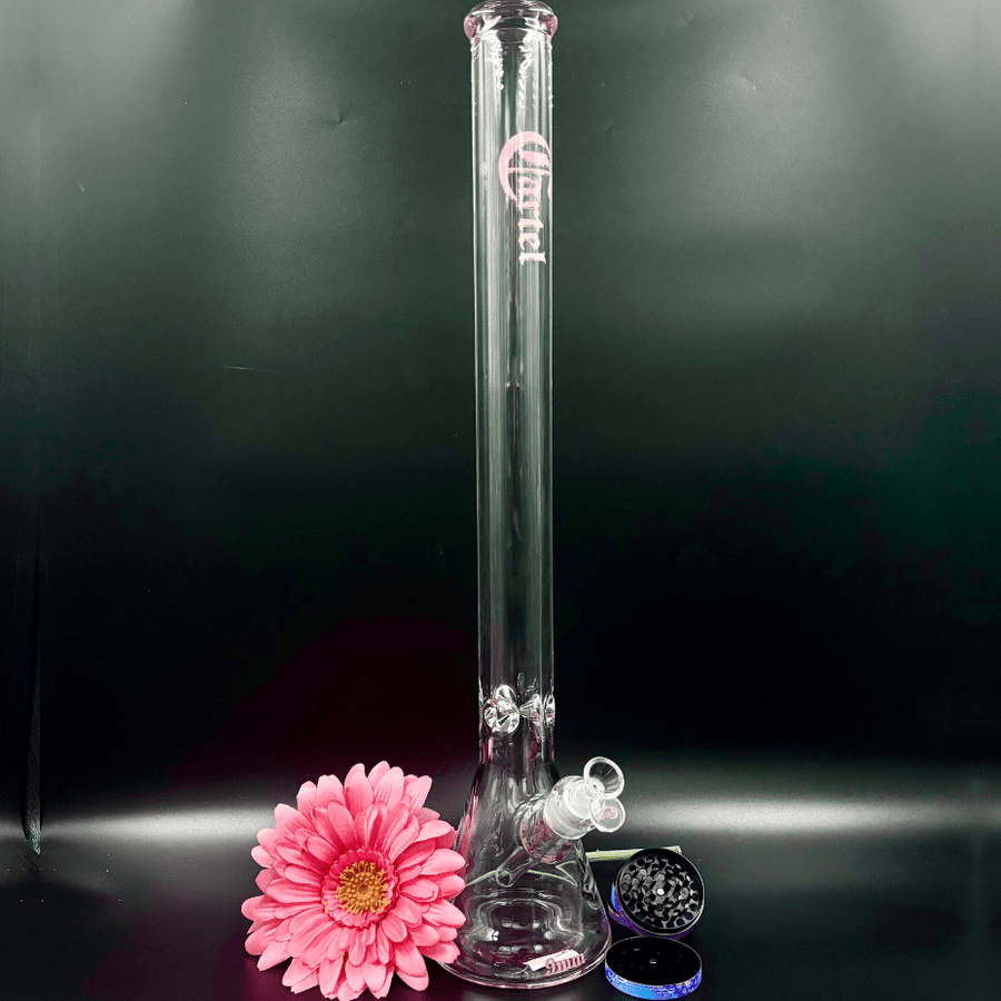 Cartel Glass 7mm Mega Beaker 24" Pink Airdrie Vape SuperStore and Bong Shop Alberta Canada