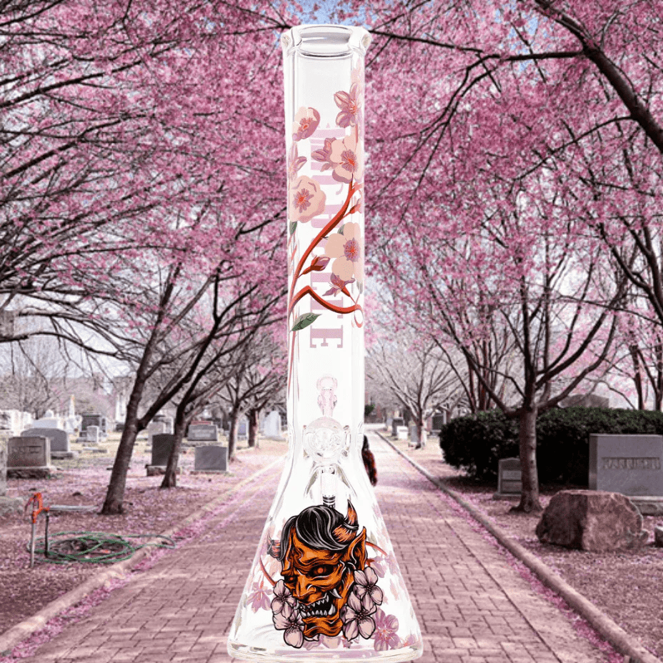 Castle 9mm Cherry Blossom Beaker-16" Airdrie Vape SuperStore and Bong Shop Alberta Canada