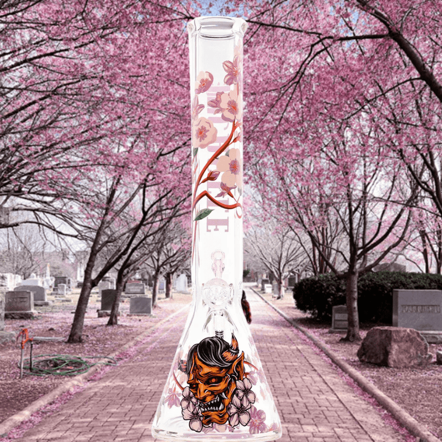 Castle 9mm Cherry Blossom Beaker-16" Airdrie Vape SuperStore and Bong Shop Alberta Canada